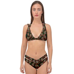 Pattern Abstract Paisley Swirls Double Strap Halter Bikini Set by Sapixe