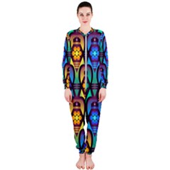 Pattern Background Bright Blue Onepiece Jumpsuit (ladies)  by Sapixe