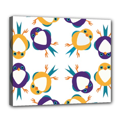 Pattern Circular Birds Deluxe Canvas 24  x 20  