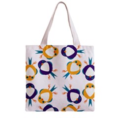 Pattern Circular Birds Zipper Grocery Tote Bag