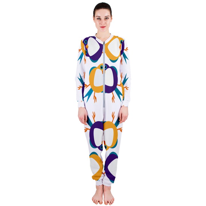 Pattern Circular Birds OnePiece Jumpsuit (Ladies) 