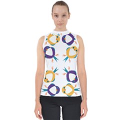 Pattern Circular Birds Shell Top