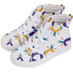 Pattern Circular Birds Kid s Hi-Top Skate Sneakers