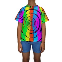 Pattern Colorful Glass Distortion Kids  Short Sleeve Swimwear by Sapixe