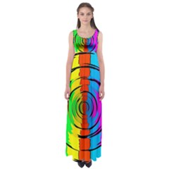 Pattern Colorful Glass Distortion Empire Waist Maxi Dress by Sapixe