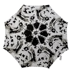 Pattern Color Painting Dab Black Hook Handle Umbrellas (large) by Sapixe