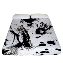 Pattern Color Painting Dab Black Fitted Sheet (queen Size)