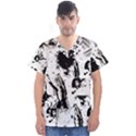 Pattern Color Painting Dab Black Men s V-Neck Scrub Top View1