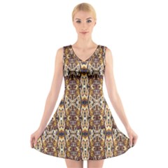  Artwork By Patrick-pattern-36 V-neck Sleeveless Skater Dress by ArtworkByPatrick