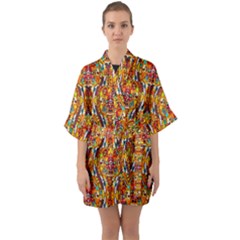 Artwork By Patrick-aztec-1 Quarter Sleeve Kimono Robe