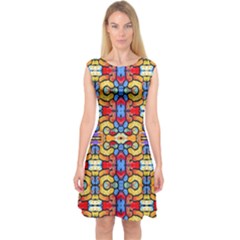 Artwork By Patrick-pattern-37 Capsleeve Midi Dress by ArtworkByPatrick