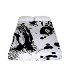 Pattern Color Painting Dab Black Fitted Sheet (full/ Double Size)