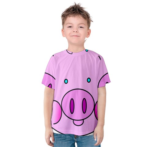 Pink Pig Christmas Xmas Stuffed Animal Kids  Cotton Tee by Sapixe