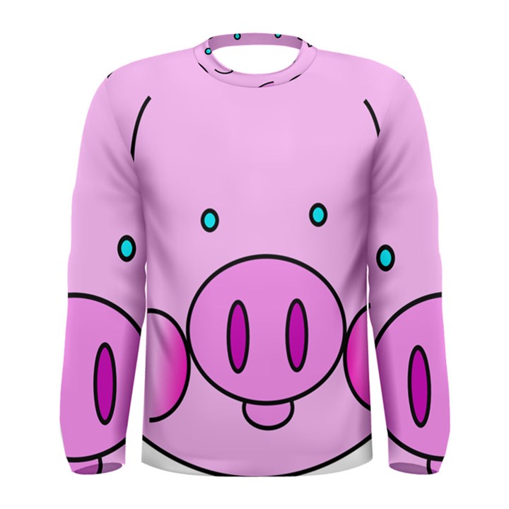 Pink Pig Christmas Xmas Stuffed Animal Men s Long Sleeve Tee