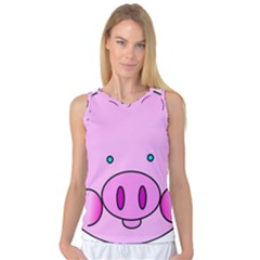 Pink Pig Christmas Xmas Stuffed Animal Women s Basketball Tank Top by Sapixe