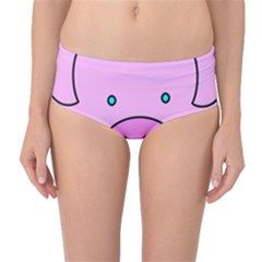 Pink Pig Christmas Xmas Stuffed Animal Mid-waist Bikini Bottoms by Sapixe