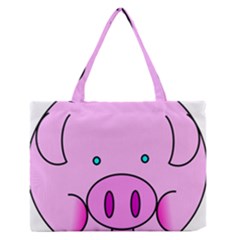 Pink Pig Christmas Xmas Stuffed Animal Zipper Medium Tote Bag by Sapixe