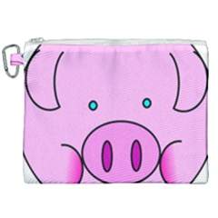 Pink Pig Christmas Xmas Stuffed Animal Canvas Cosmetic Bag (xxl) by Sapixe