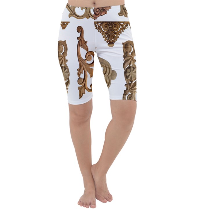 Pattern Motif Decor Cropped Leggings 