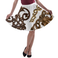 Pattern Motif Decor A-line Skater Skirt by Sapixe