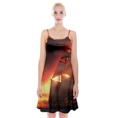 Pirate Ship Caribbean Spaghetti Strap Velvet Dress by Sapixe