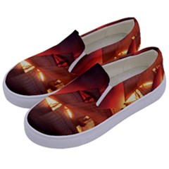 Pirate Ship Caribbean Kids  Canvas Slip Ons by Sapixe