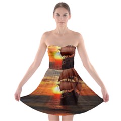 Pirate Ship Strapless Bra Top Dress