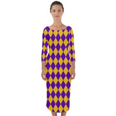 Real Jester Quarter Sleeve Midi Bodycon Dress by jumpercat