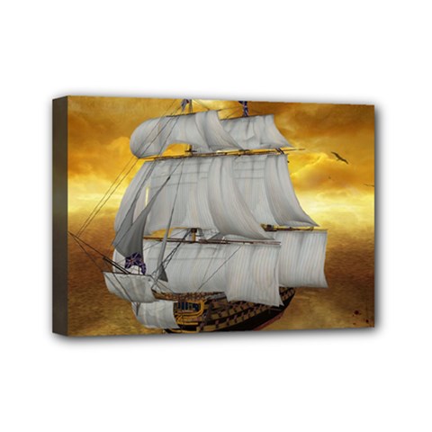 Pirate Ship Mini Canvas 7  X 5  by Sapixe