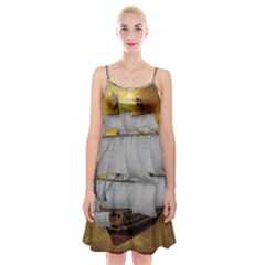 Pirate Ship Spaghetti Strap Velvet Dress by Sapixe