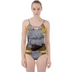 Pirate Ship Cut Out Top Tankini Set by Sapixe