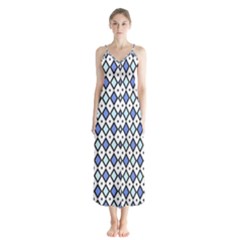 Blue Jess Button Up Chiffon Maxi Dress by jumpercat