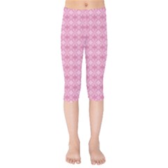 Pattern Pink Grid Pattern Kids  Capri Leggings 