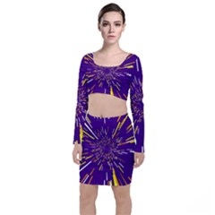 Space Trip 1 Long Sleeve Crop Top & Bodycon Skirt Set by jumpercat