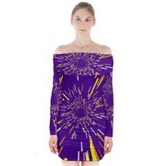 Space Trip 1 Long Sleeve Off Shoulder Dress by jumpercat