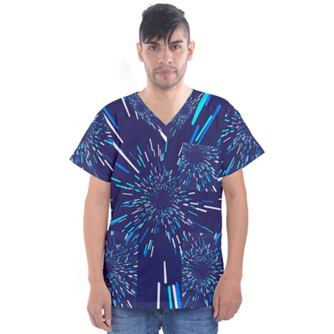 Space Trip 3 Men s V-neck Scrub Top by jumpercat