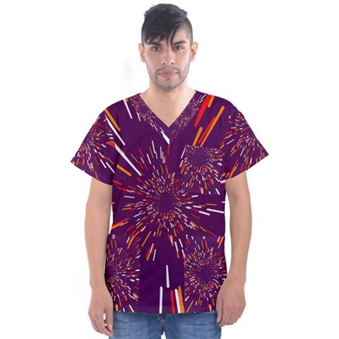 Space Trip 4 Men s V-neck Scrub Top by jumpercat