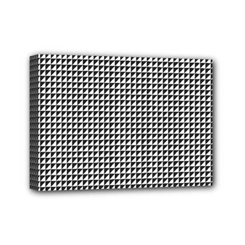 Triangulate Black And White Mini Canvas 7  X 5  by jumpercat