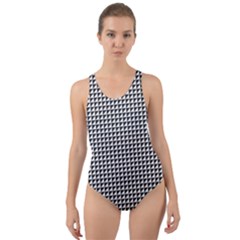 Triangulate Black And White Cut-out Back One Piece Swimsuit