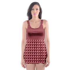 Red Triangulate Skater Dress Swimsuit