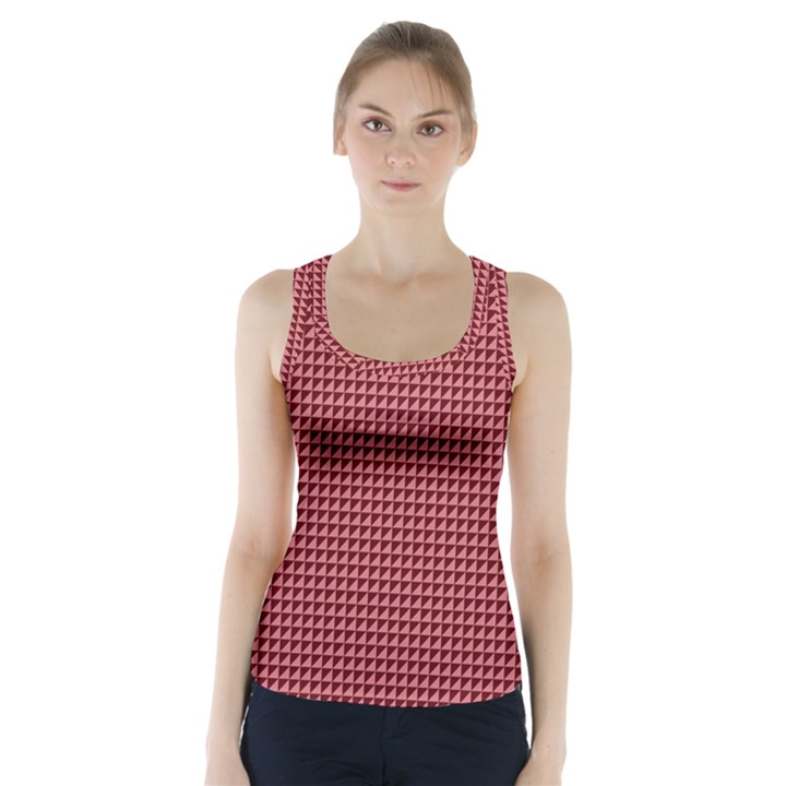 Red Triangulate Racer Back Sports Top