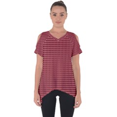 Red Triangulate Cut Out Side Drop Tee by jumpercat