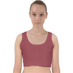 Red Triangulate Velvet Racer Back Crop Top by jumpercat