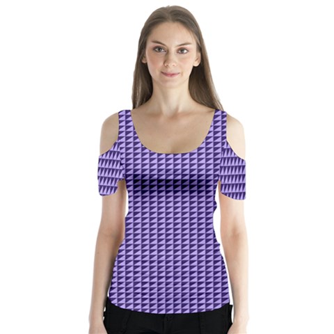 Purple Triangulate Butterfly Sleeve Cutout Tee  by jumpercat