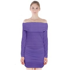 Purple Triangulate Long Sleeve Off Shoulder Dress by jumpercat