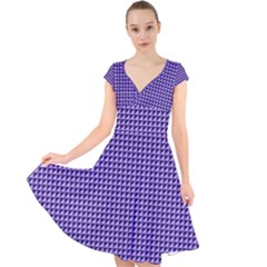 Purple Triangulate Cap Sleeve Front Wrap Midi Dress by jumpercat