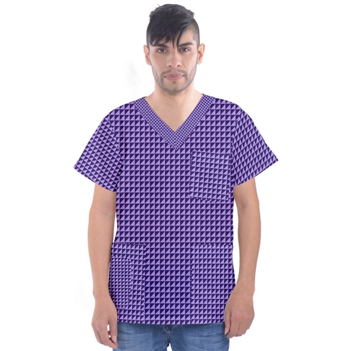 Purple Triangulate Men s V-Neck Scrub Top