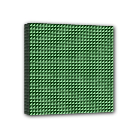 Green Triangulate Mini Canvas 4  X 4  by jumpercat