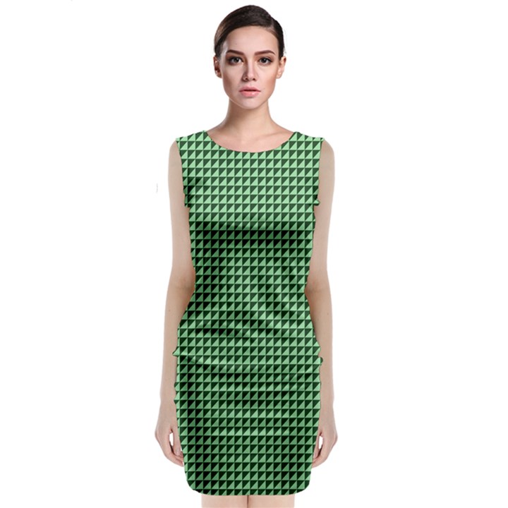 Green Triangulate Classic Sleeveless Midi Dress