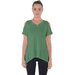 Green Triangulate Cut Out Side Drop Tee by jumpercat